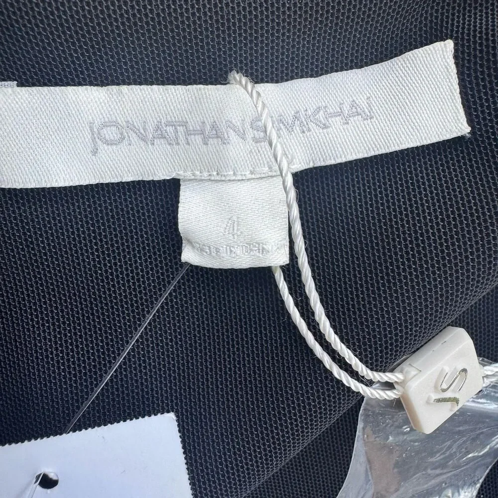 New Jonathan Simkhai Women's Metallic Size 4 Wrap Crop Top Long Sleeves Midnight - Picture 4 of 16